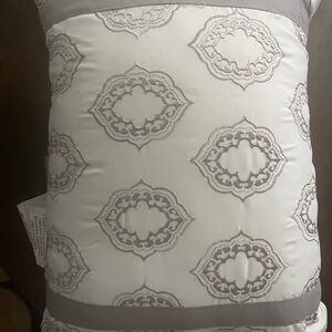 Gray and White Pillow